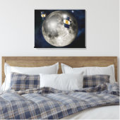 Zwillingsgras-Raumsonde, die den Mond umkreisen. Leinwanddruck (Insitu (Schlafzimmer))