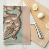 Zwillingsgriffin Geschirrtuch (Viertel Falte)