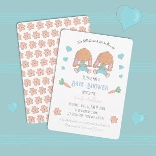 Zwillingshasen Frühling Ostern Baby Shower Einladu Einladung