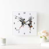 Zwillingsjunge Fee Wall Clock Quadratische Wanduhr (Zuhause)