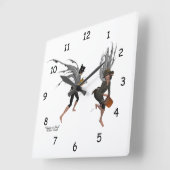Zwillingsjunge Fee Wall Clock Quadratische Wanduhr (Winkel)