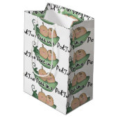 Zwillingsjunge Mädchen Zwei Erbsen in einer Tasche Mittlere Geschenktüte (Rückseite Schrägansicht)