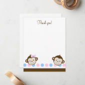 Zwillingsjunge Mod Affen/Mädchen 4x5 Wohnung Viele Mitteilungskarte (Vorderseite/Rückseite Beispiel)