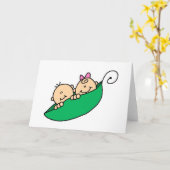 Zwillingsjunge und Mädchen im Pea Pod Karte (Gelbe Blume)