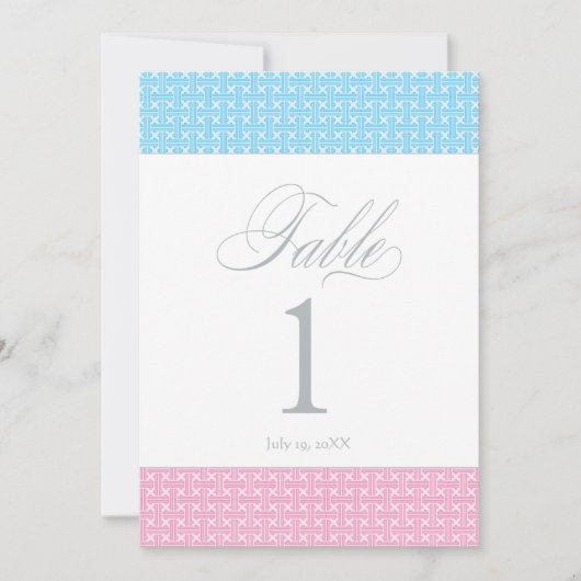 Zwillingsjunge und Mädchen| Tischnummer (Vorderseite)