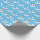 Zwillingsjungen mit Storchpapier Geschenkpapier (Ecke)