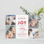 Zwillingsjungweihnachtsankündigung Feiertagskarte (Stehend Vorderseite)