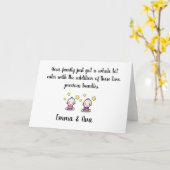 Zwillingskartons, Namen, Mädchen-Zwillinge Karte (Gelbe Blume)