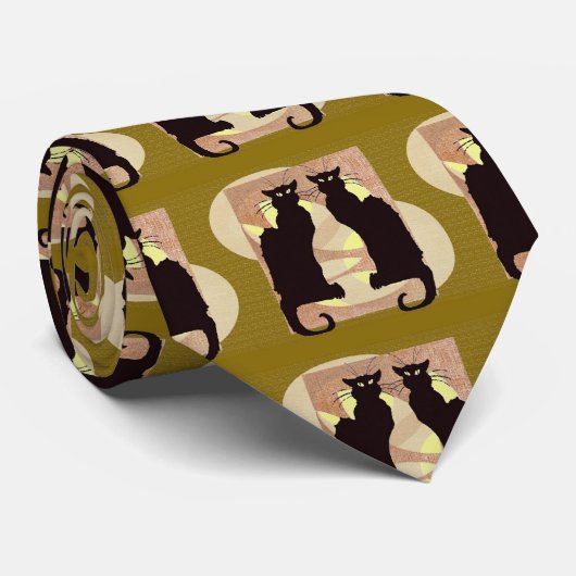Zwillingskatzen Abstrakt Krawatte (Gerollt)