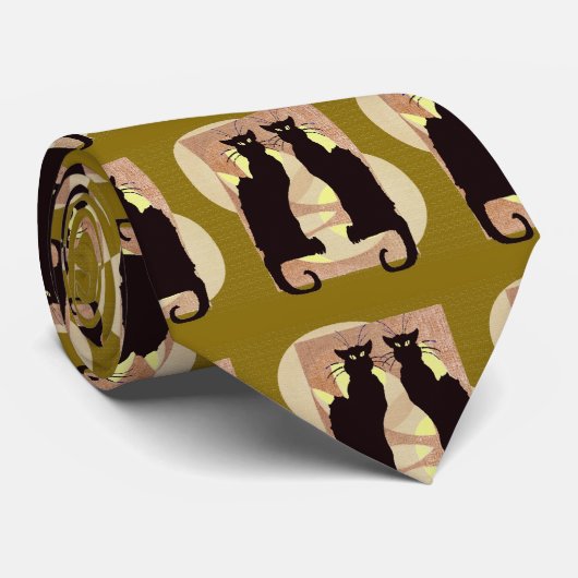 Zwillingskatzen Abstrakt Krawatte (Gerollt)