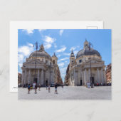 Zwillingskirchen auf der Piazza del Popolo - Rom, Postkarte (Vorne/Hinten)