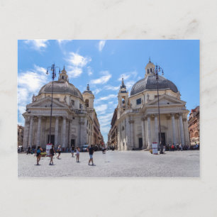 Zwillingskirchen auf der Piazza del Popolo - Rom,  Postkarte