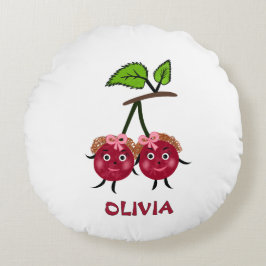 Zwillingskirsche Rundes Kissen