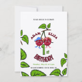 Zwillingskirschen Einladung (Vorderseite)