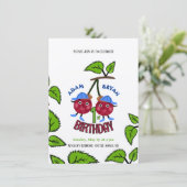 Zwillingskirschen Einladung (Stehend Vorderseite)