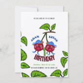 Zwillingskirschen Einladung (Vorderseite)