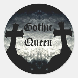 Zwillingskreuzungen Gothic Queen Runder Aufkleber