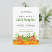 Zwillingskürbis BABY SHOWER Junge dunkler Hautton Einladung (Stehend Vorderseite)