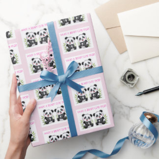 Zwillingsmädchen Panda-Bär Geschenkverpackung, Zwi Geschenkpapier