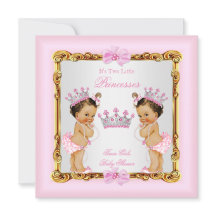 Zwillingsmädchen Prinzessin Baby Shower Gold Rosa