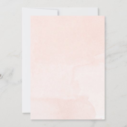 Zwillingsmädchen Rosa goldfarbene Aquarelldusche Einladung (Rückseite)