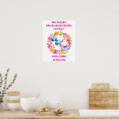 Zwillingsmädchen Schmetterling Geburtstag Poster E (Küche)