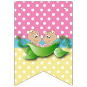 Zwillingsmädchendusche - zwei Erbsen in einem Pod Wimpelkette (Zweite Fahne)