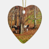 Zwillingspferde Keramik Ornament (Links)