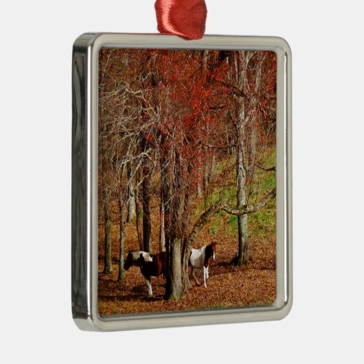 Zwillingspferde Silbernes Ornament (Rechts)