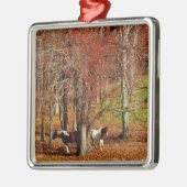 Zwillingspferde Silbernes Ornament (Links)