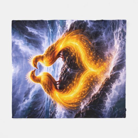 Zwillingspfönixe des ewigen Lichts Fleecedecke (Vorderseite (Horizontal))