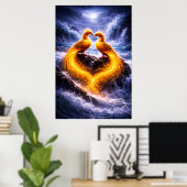 Zwillingspfönixe des ewigen Lichts Poster (Heimbüro)