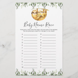 Zwillingspinette Baby Dusche Name Race Game