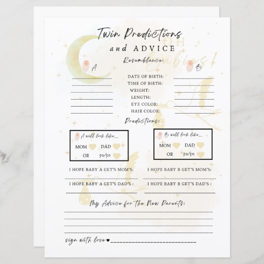 Zwillingsprädikate und Ratschläge, Oh Babys! (Vorne/Hinten)