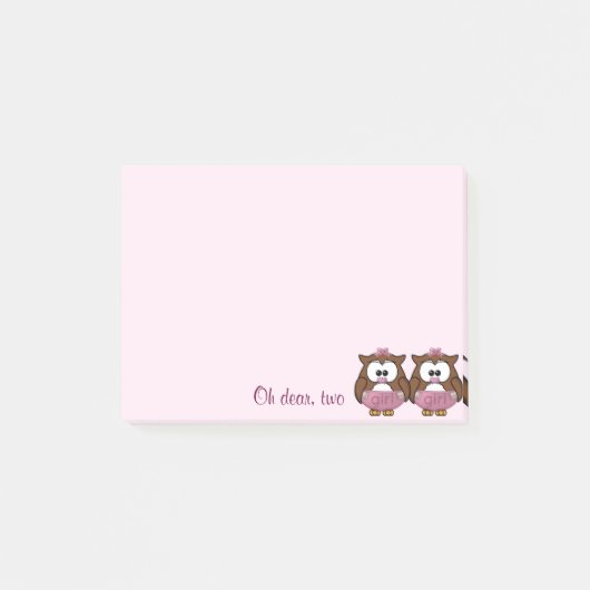 Zwillingsprinzessin-Eule Post-It-Notes-Pad Post-it Klebezettel (Vorderseite)
