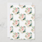 Zwillingspuffeldusche mit rosa und goldenem Unterg Einladung (Rückseite)