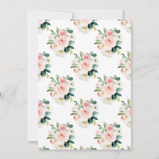 Zwillingspuffeldusche mit rosa und goldenem Unterg Einladung (Rückseite)