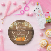 Zwillingspufferkins Teller Rustikales Holz (Party)