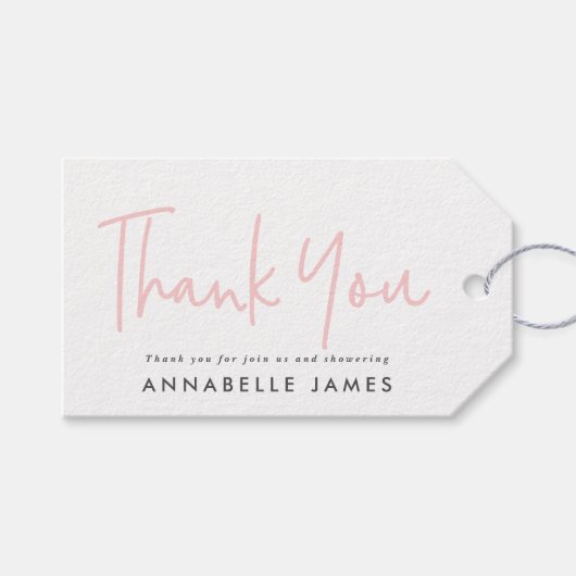 Zwillingsrosa mädchenhafte Typografie im Stile Geschenkanhänger (Vorderseite (Horizontal))