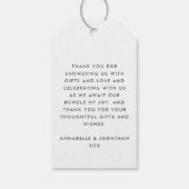 Zwillingsrosa mädchenhafte Typografie im Stile Geschenkanhänger (Rückseite)