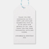 Zwillingsrosa moderne Typografie - Danke Geschenkanhänger (Rückseite)