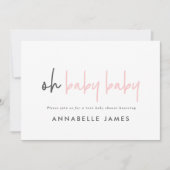 Zwillingsrosa moderne Typografie, zeitgenössisches Einladung (Vorderseite)