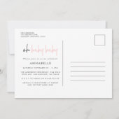 Zwillingsrosa moderne Typografie, zeitgenössisches Einladung (Rückseite)