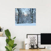 Zwillingsschnee auf Bäumen Poster (Heimbüro)