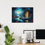 Zwillingsschrein bei Dämmerung Poster (Heimbüro)