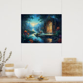 Zwillingsschrein bei Dämmerung Poster (Küche)