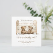 Zwillingsschwangerschaft Ankündigung neutraler Ted (Stehend Vorderseite)