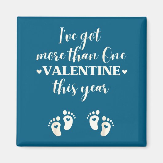 Zwillingsschwangerschafts-Ankündigungsgeschenk für Magnet (Vorne)