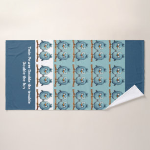 Zwillingsschwanzvögel Blaue doppelte Schwierigkeit Badhandtuch Set
