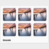 Zwillingsspits Quadratischer Aufkleber (Blatt)